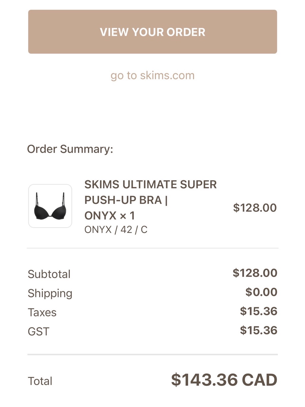 Skims Ultimate Super Push-Up Bra - Onyx Black